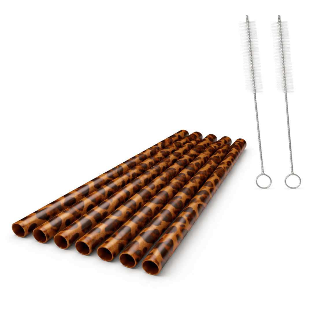 Leopard Strohhalme wiederverwendbar - TwentyFourParty