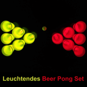 Leuchtendes Beer Pong Set, rot/gelb - 14 teilig - TwentyFourParty
