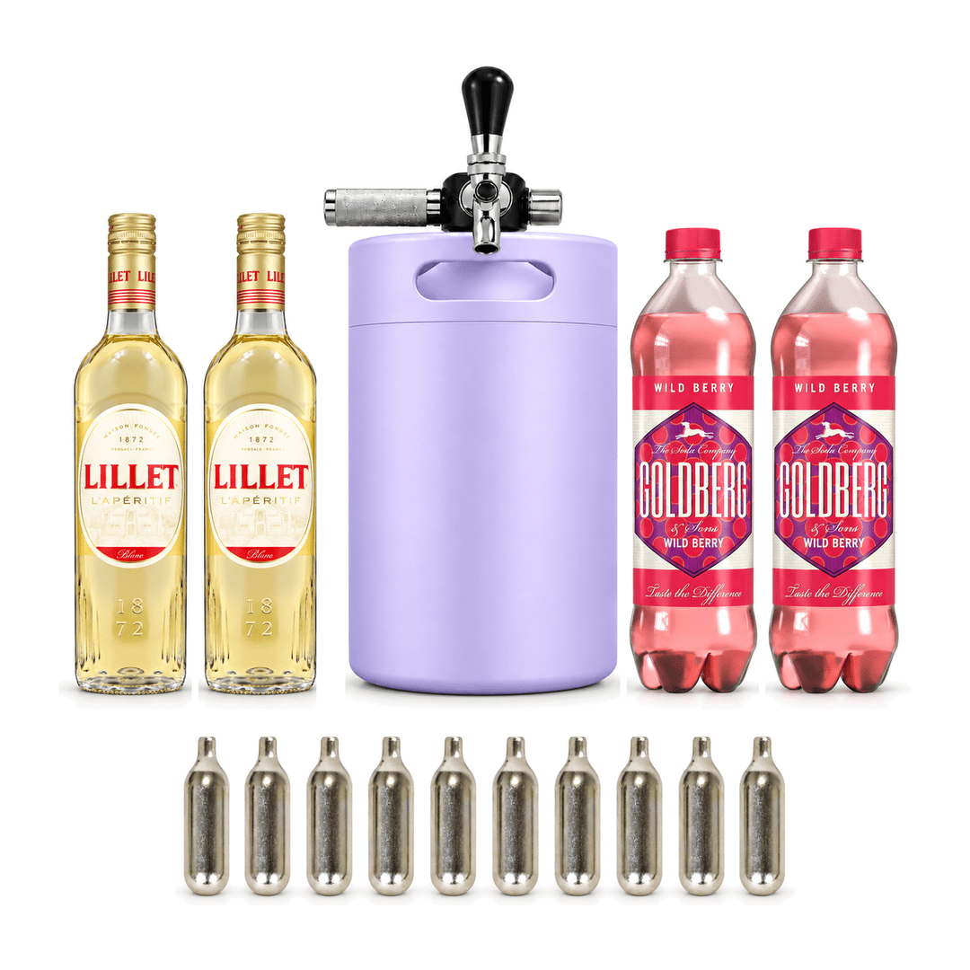 Lillet Wild Berry Fass-Set – Keggo Mini Keg 4 l mit allen Zutaten - TwentyFourParty