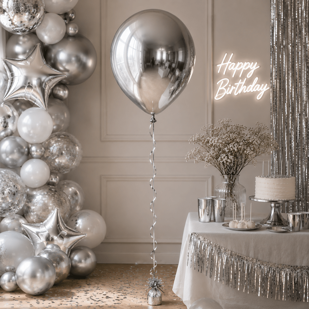 Luftballons Metallic 50 Stück Silber - TwentyFourParty