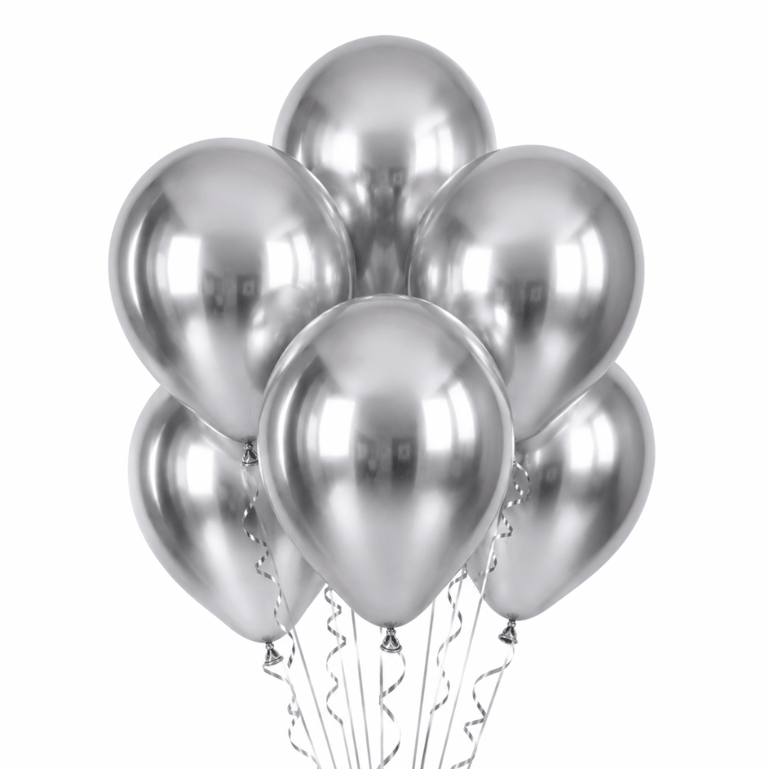 Luftballons Metallic 50 Stück Silber - TwentyFourParty