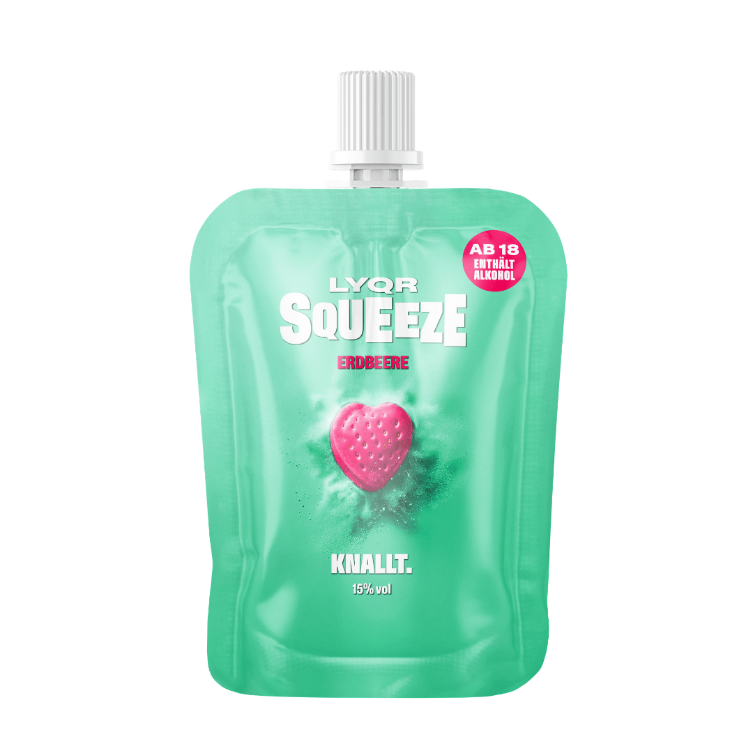 LYQR SQUEEZE Erdbeere – fruchtiger Party Shot im Quetschbeutel - TwentyFourParty