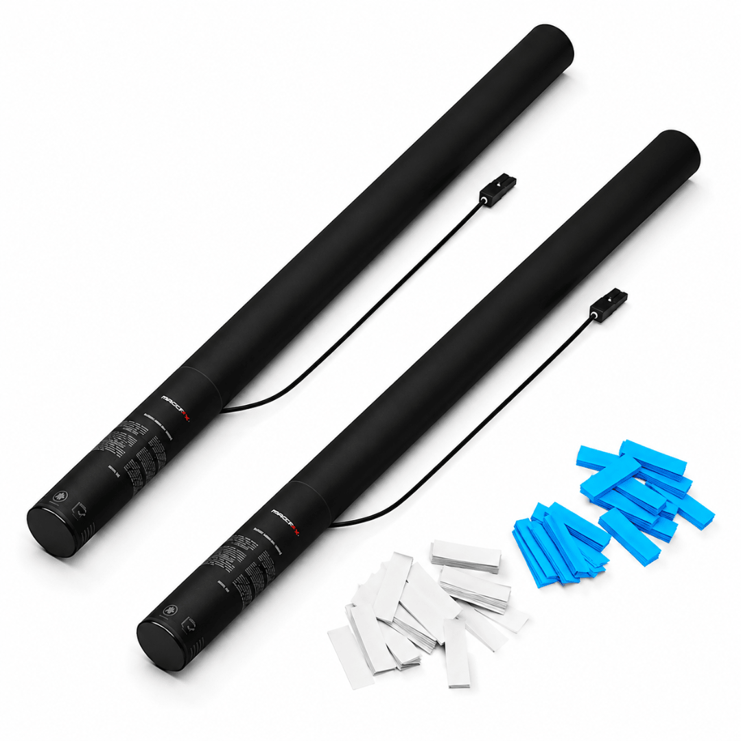 MAGIC FX Konfettikanonen Blau Weiß 2er Set - TwentyFourParty