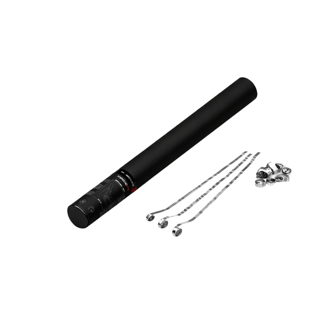 Magic FX Streamerkanone 50 cm Silber Metallic - TwentyFourParty