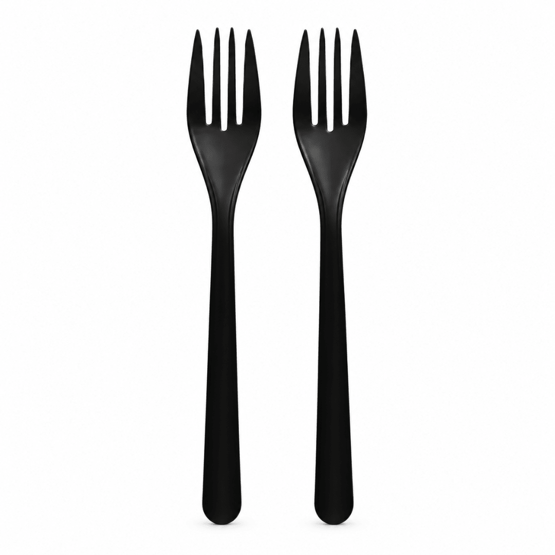 Mehrweg Gabeln extra stabil schwarz 18,5 cm 20 Stück - TwentyFourParty
