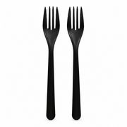 Mehrweg Gabeln extra stabil schwarz 18,5 cm 20 Stück - TwentyFourParty