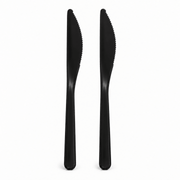 Mehrweg Messer extra stabil schwarz 18,5 cm 20 Stück - TwentyFourParty