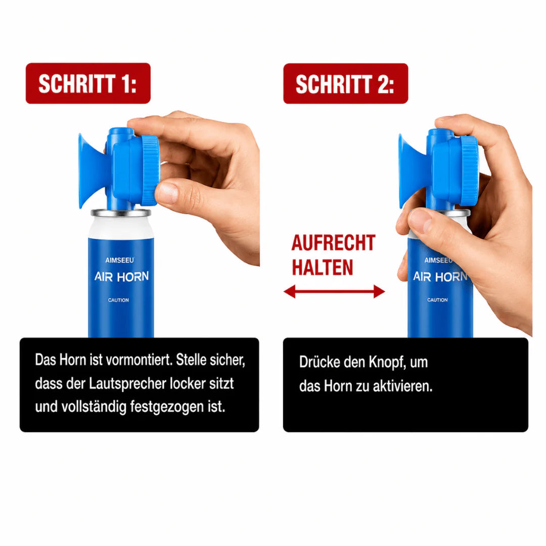 Mini Airhorn Drucklufthupe 40 ml – Extra laute Partyhupe