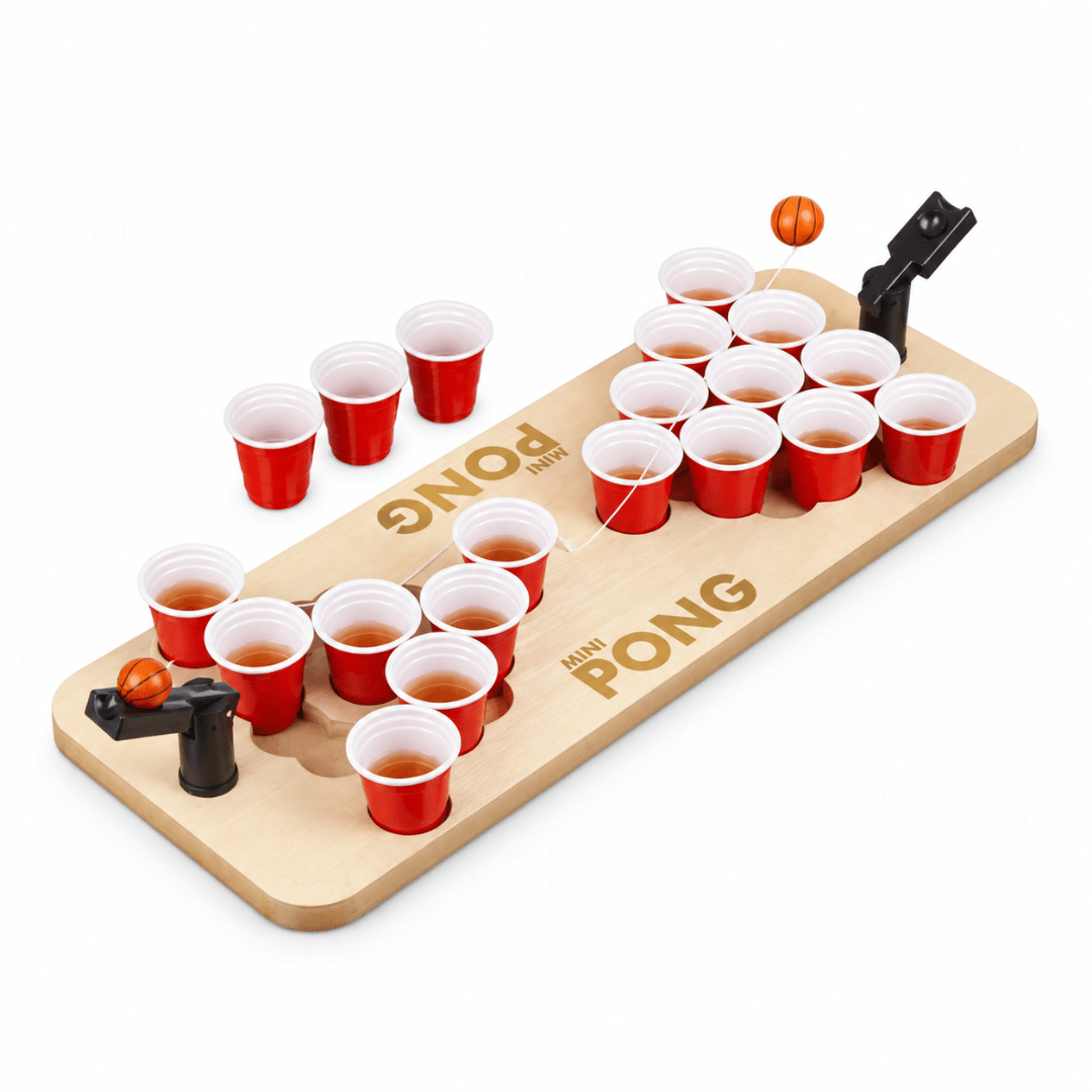 Mini Beer Pong Trinkspiel mit Katapult und 25 Bechern - TwentyFourParty