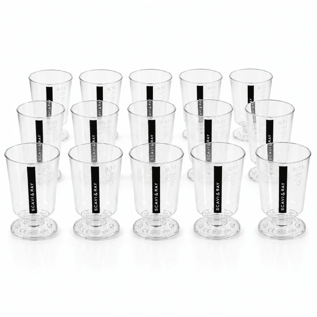 Mini Trinkbecher mit Fuß 0,1 l 15 Stück - TwentyFourParty