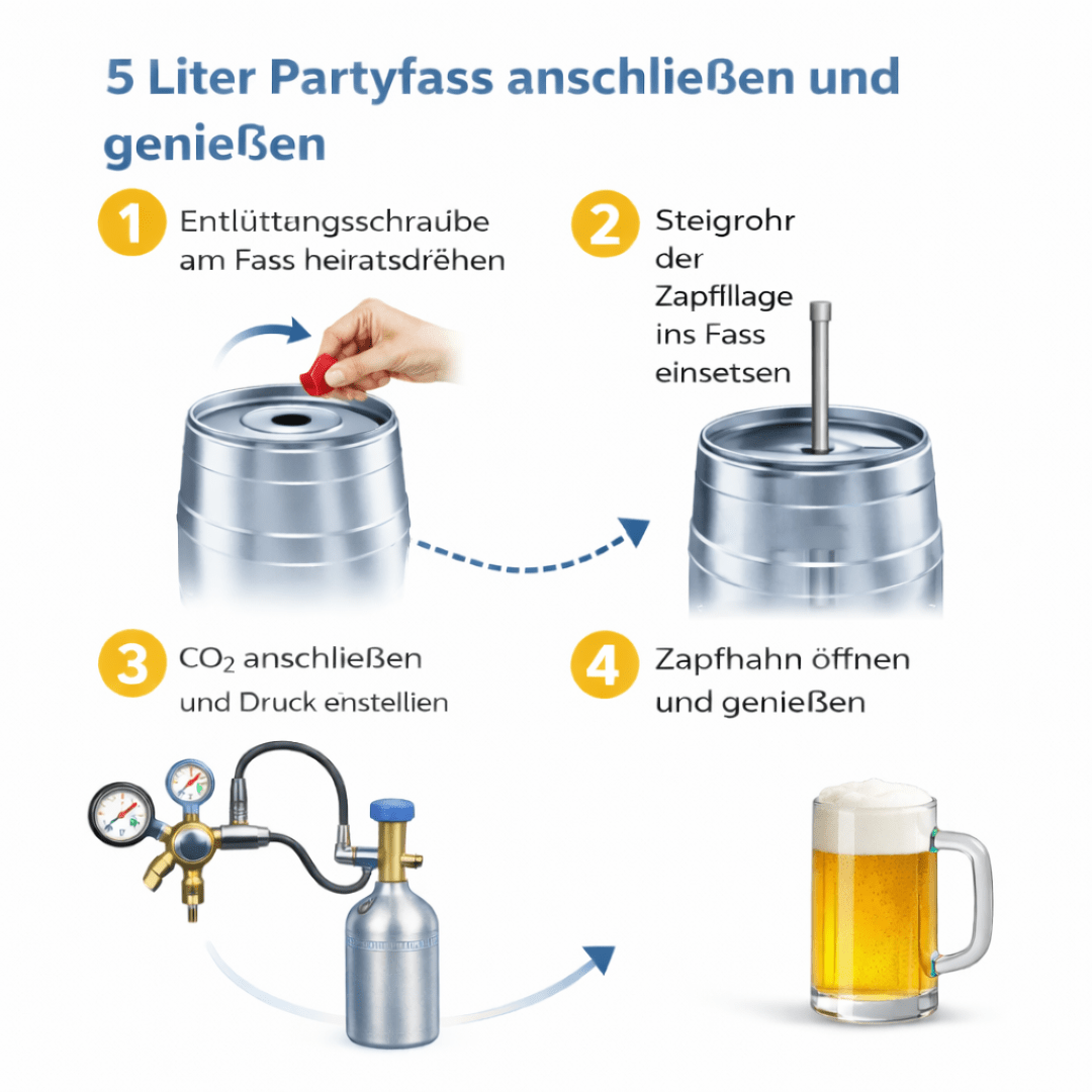 Mobile Zapfanlage 5L Partyfass Pink – für Bier, Cocktails & mehr - TwentyFourParty