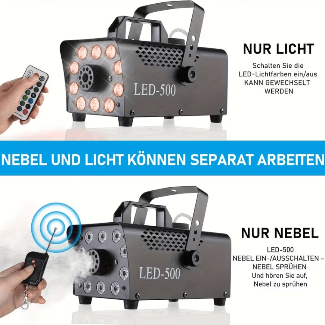 Nebelmaschine mit 10 - Kanal LED - Beleuchtung - TwentyFourParty