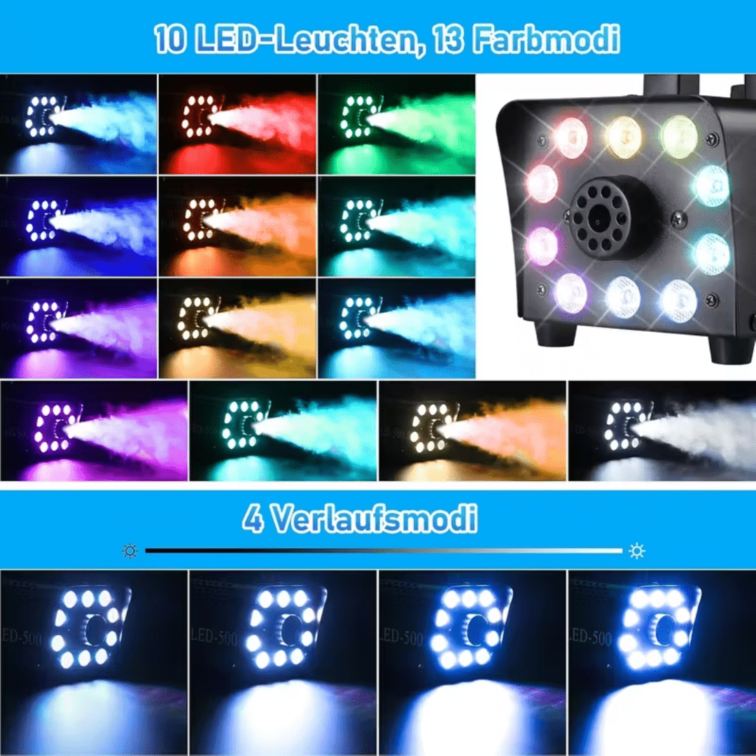 Nebelmaschine mit 10 - Kanal LED - Beleuchtung - TwentyFourParty