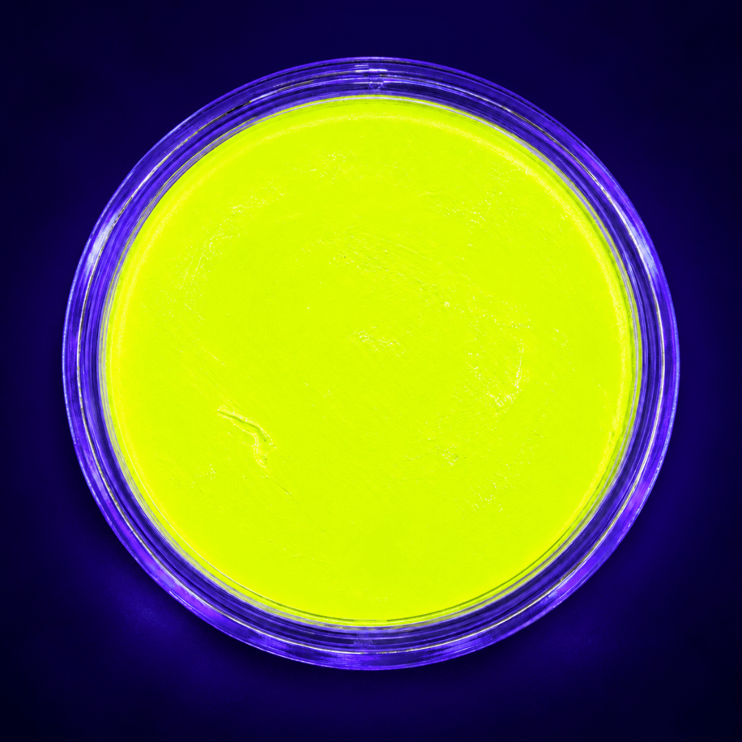 Neon Aqua-Schminke Gelb – Wasserschminke im Tiegel - TwentyFourParty