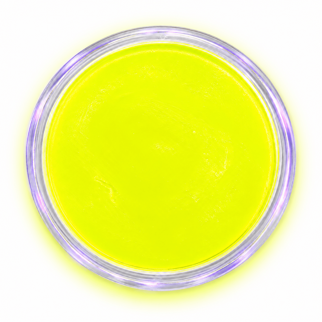 Neon Aqua-Schminke Gelb – Wasserschminke im Tiegel - TwentyFourParty