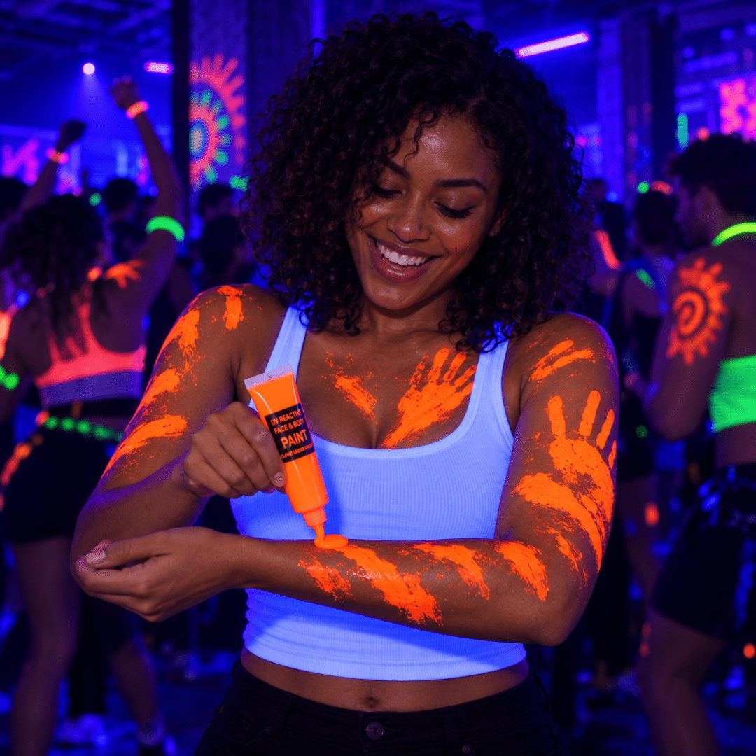 Neon Face & Body Paint Orange – Creme-Schminke in der Tube - TwentyFourParty
