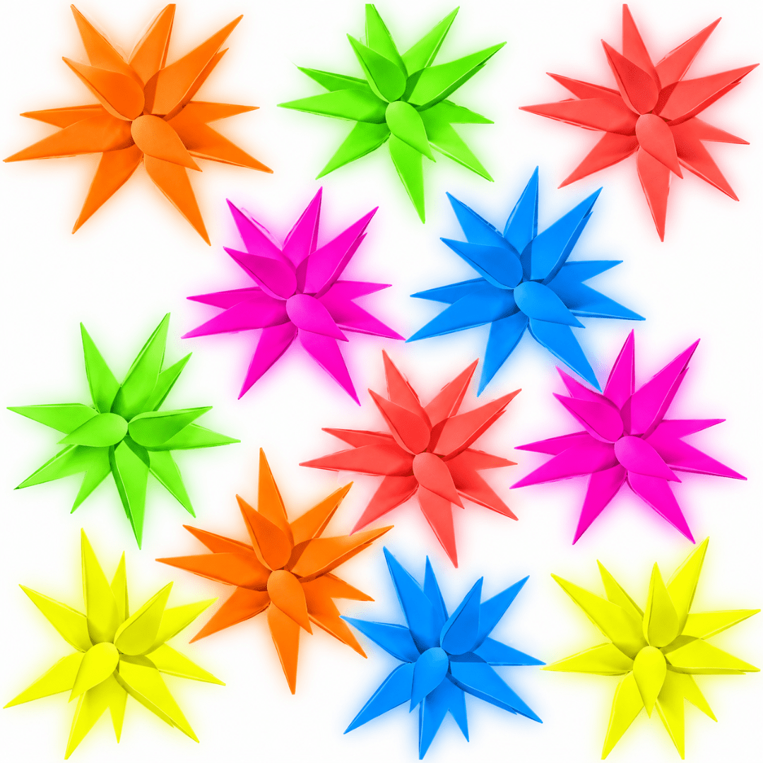 Neon Folienballons Stern 60 cm 12 Stück - TwentyFourParty