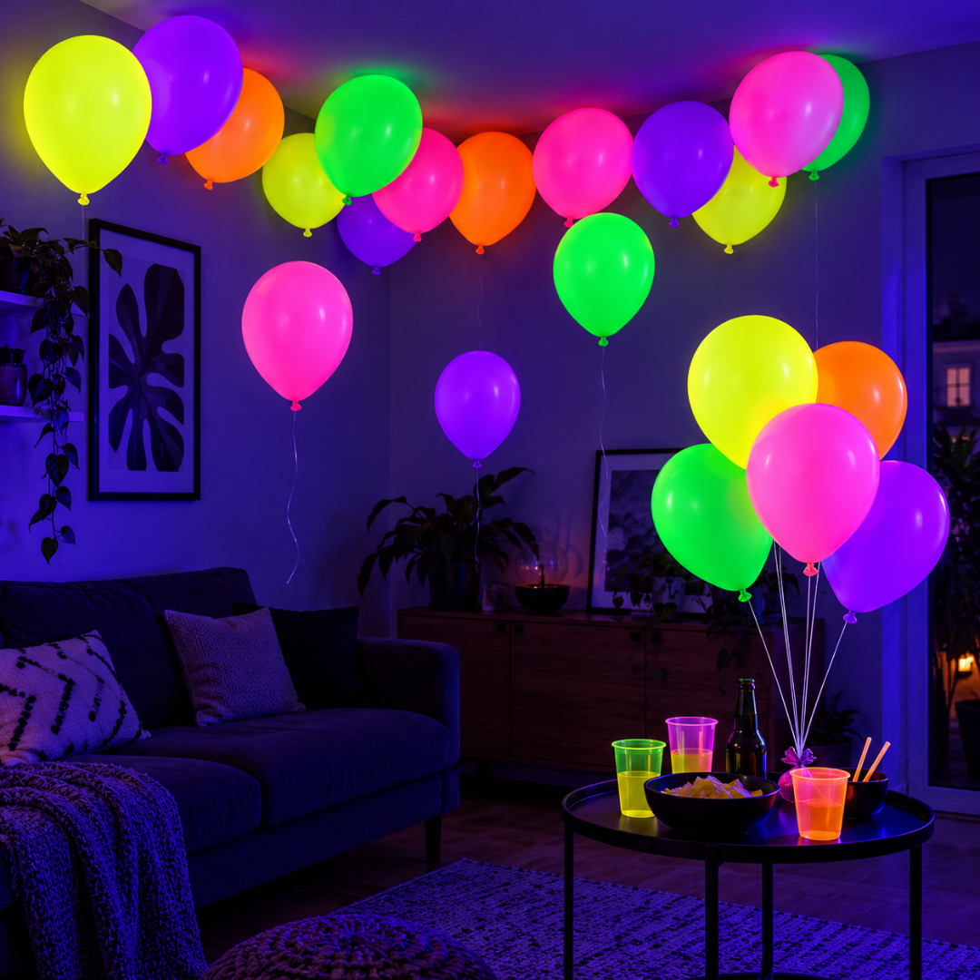Neon-Leuchtballons 100 Stück - TwentyFourParty