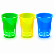 Neon Mehrweg Shot Cups Schwarzlicht Mix – 20 Stück - TwentyFourParty