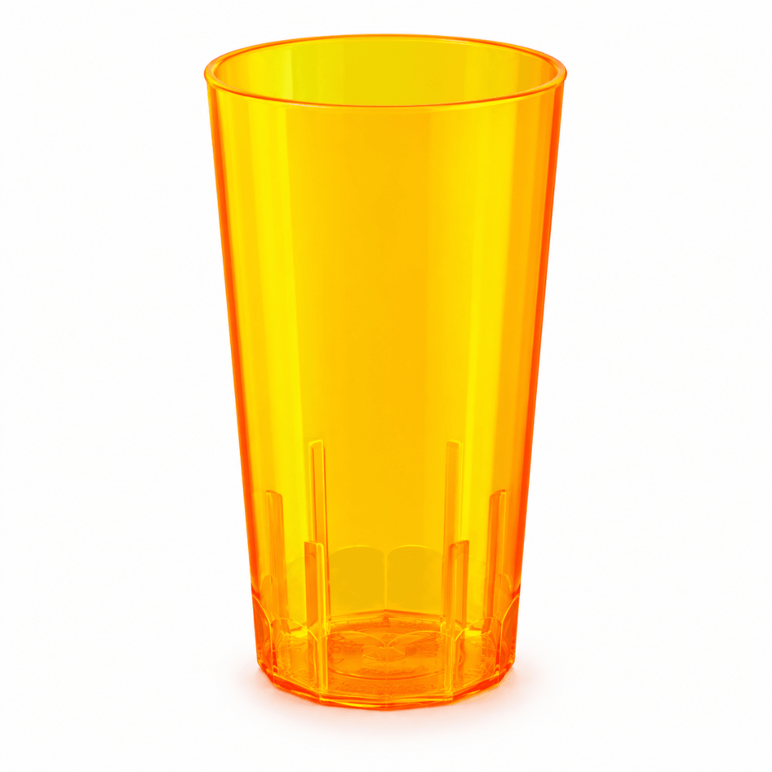 Neon Mehrwegbecher 250 ml Schwarzlicht Gelb - TwentyFourParty