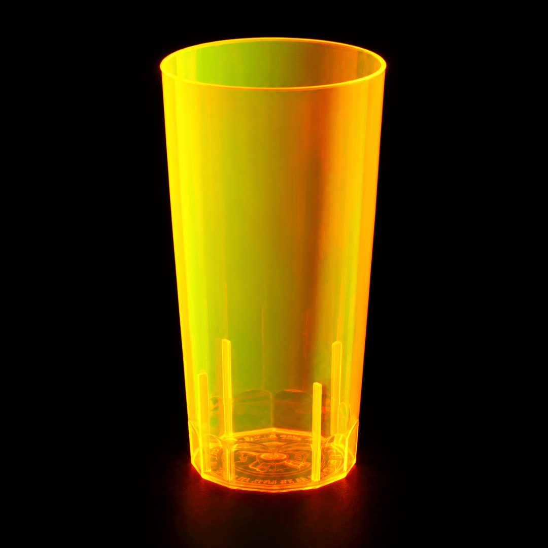 Neon Mehrwegbecher 250 ml Schwarzlicht Gelb - TwentyFourParty