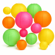 Neon Papierlampions 15er Set - TwentyFourParty