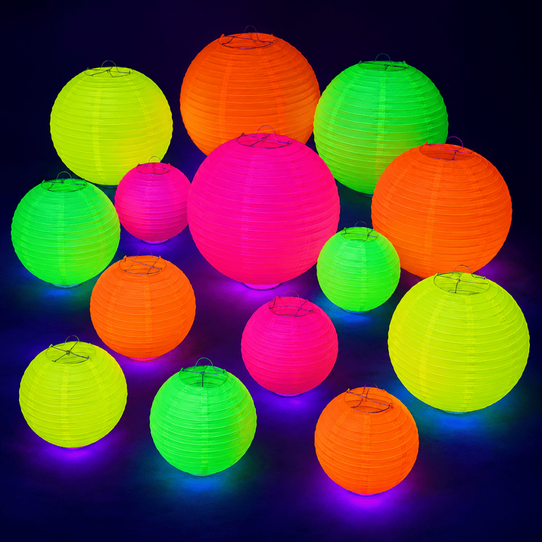 Neon Papierlampions 15er Set - TwentyFourParty