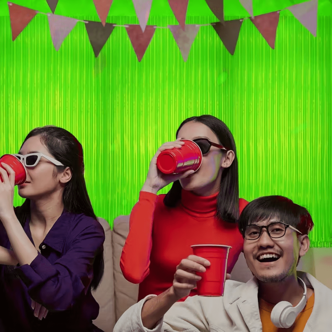 Neon Party Vorhang - TwentyFourParty