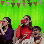 Neon Party Vorhang - TwentyFourParty