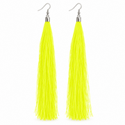 Neon Quasten Ohrringe Gelb - TwentyFourParty