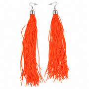 Neon Quasten Ohrringe Orange - TwentyFourParty