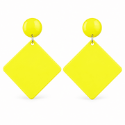 Neon Retro Statement Ohrringe Gelb - TwentyFourParty