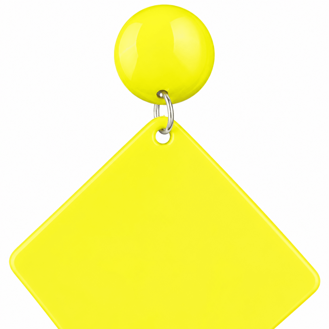 Neon Retro Statement Ohrringe Gelb - TwentyFourParty