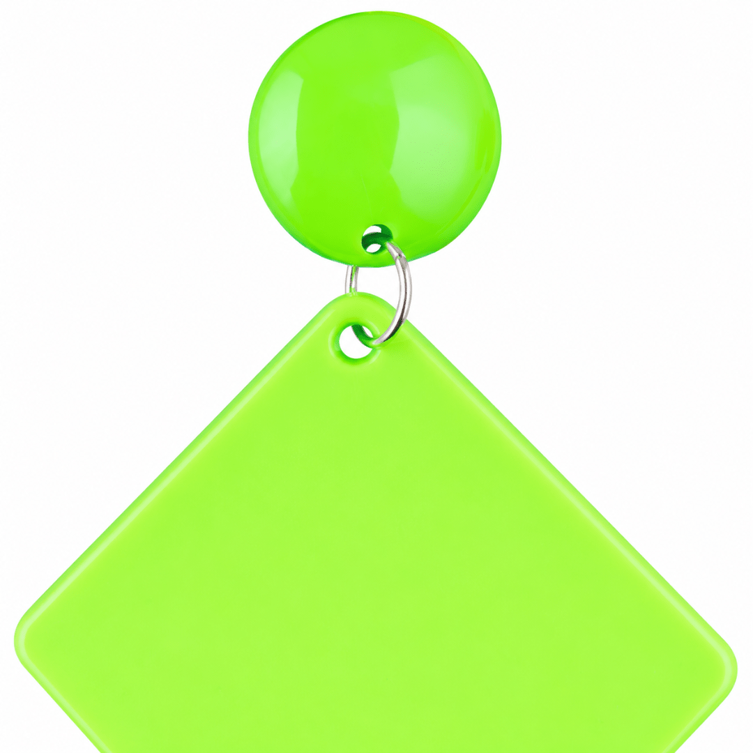 Neon Retro Statement Ohrringe Grün - TwentyFourParty