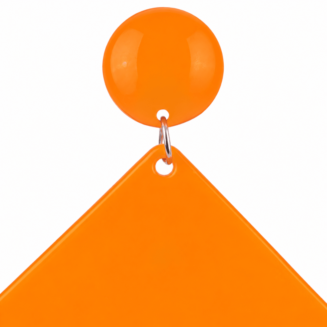 Neon Retro Statement Ohrringe Orange - TwentyFourParty