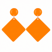 Neon Retro Statement Ohrringe Orange - TwentyFourParty