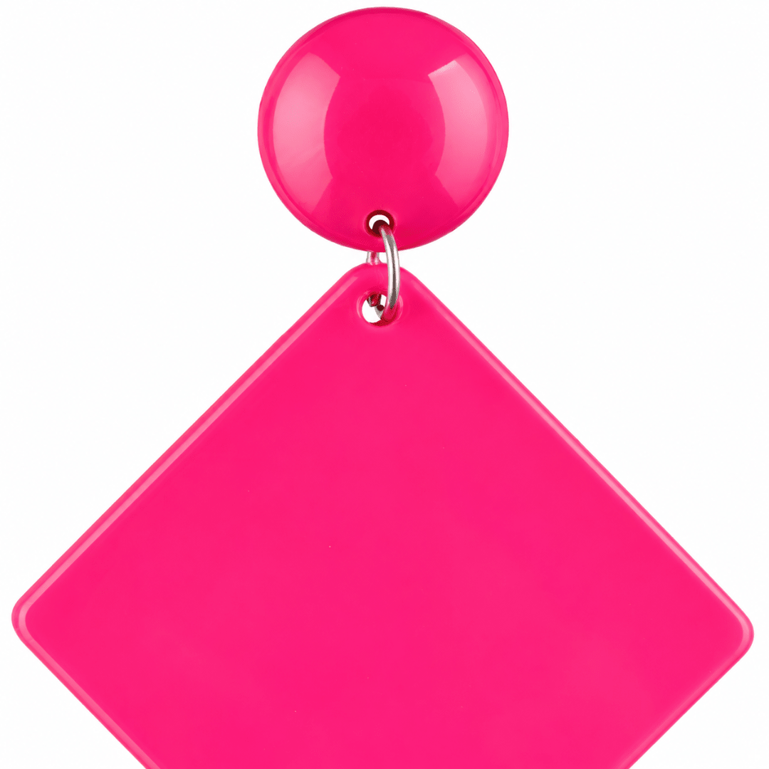 Neon Retro Statement Ohrringe Pink - TwentyFourParty