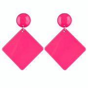 Neon Retro Statement Ohrringe Pink - TwentyFourParty