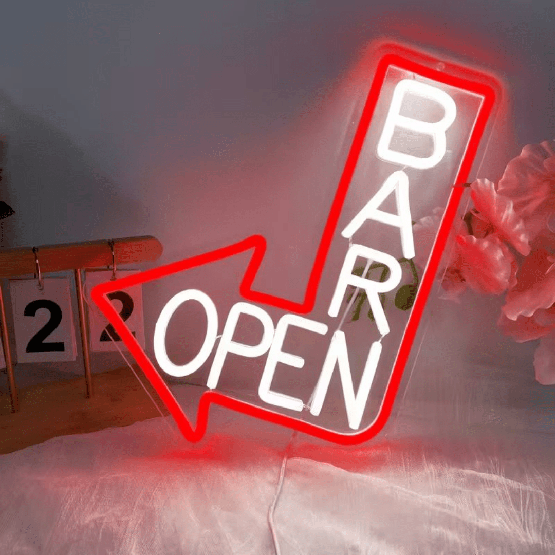 Neon - Schild BAR OPEN - TwentyFourParty