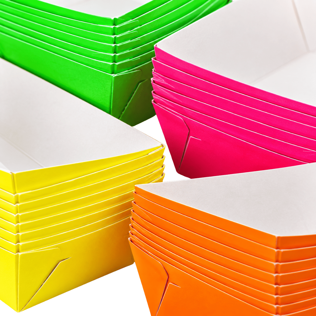 Neon Snackschalen 4 Farben 40 Stück - TwentyFourParty