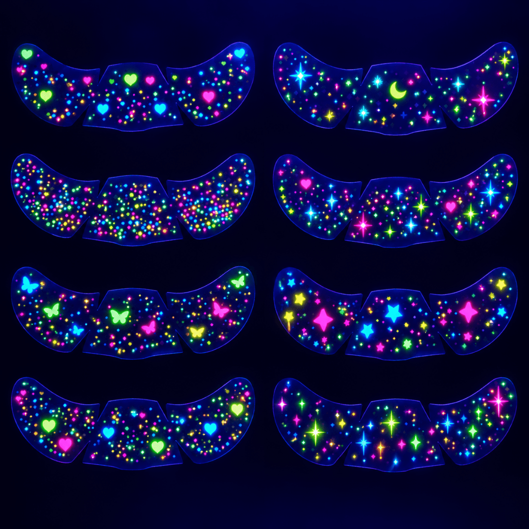 Neon Sommersprossen Tattoos Glow in the Dark - TwentyFourParty