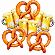 Oktoberfest Ballons – 6er Set Brezel & Bierkrug XXL - TwentyFourParty