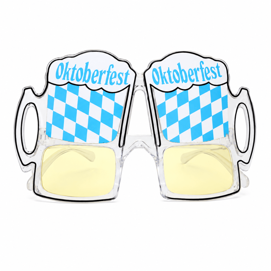 Oktoberfest Brille Bierkrüge Blau Weiß - TwentyFourParty