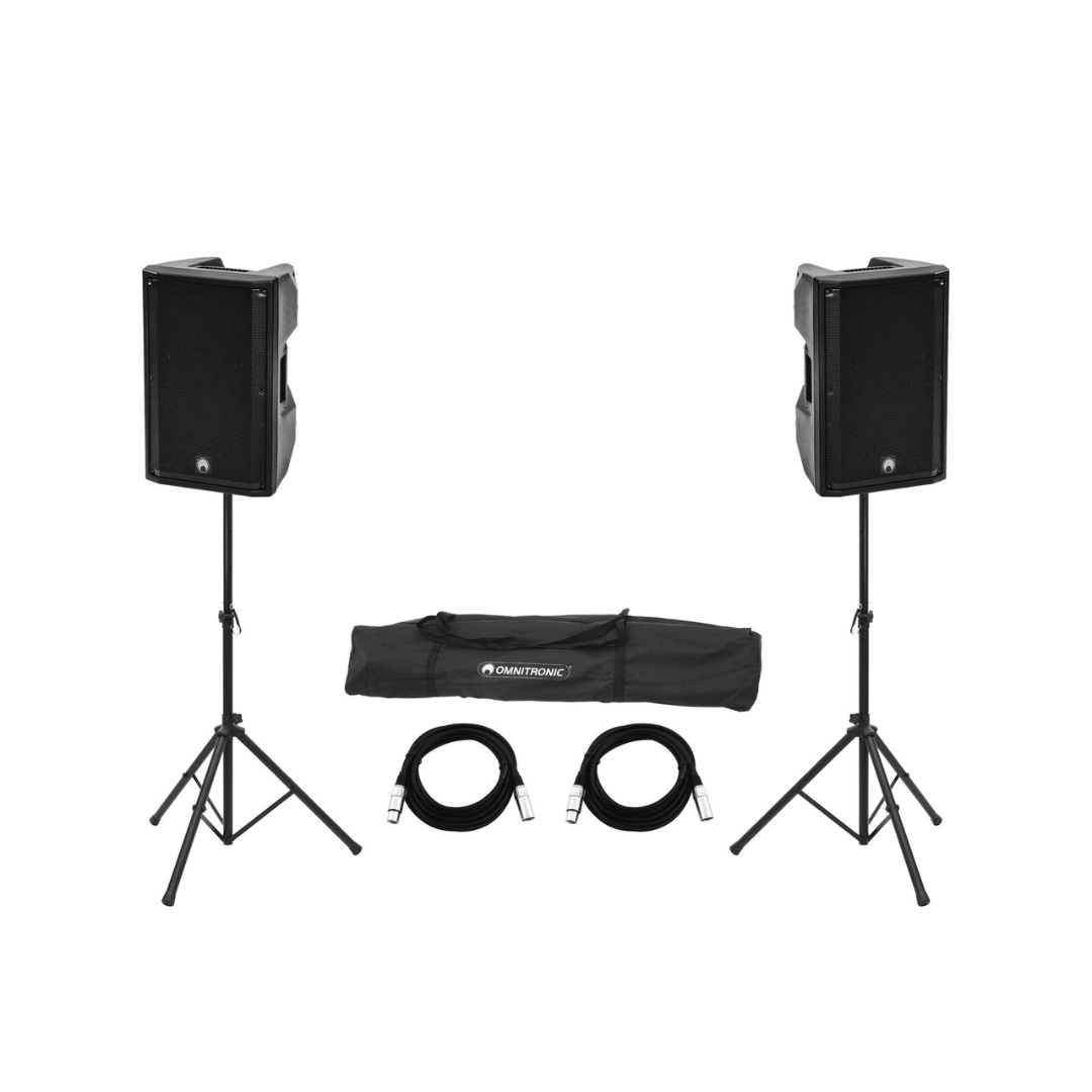 OMNITRONIC Set 2x XKB - 212A + Boxenhochständer MOVE MK2 - TwentyFourParty