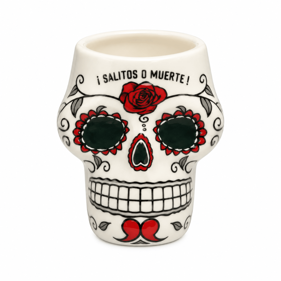 Original SALITOS Tequila Skull Shot Cups Keramik 9 Stück - TwentyFourParty