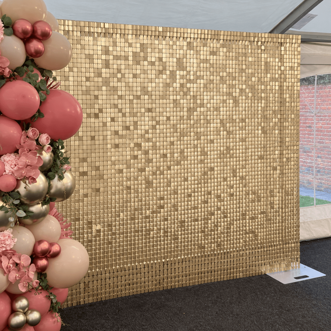 Pailletten Hintergrundplatte Hellgold 30 x 30 cm - TwentyFourParty