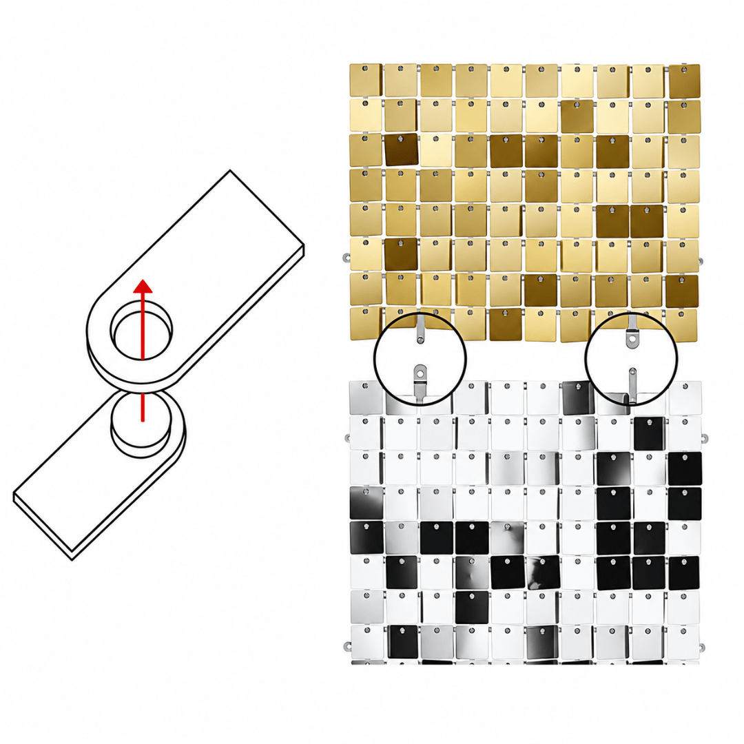 Pailletten Hintergrundplatte Hellgold 30 x 30 cm - TwentyFourParty