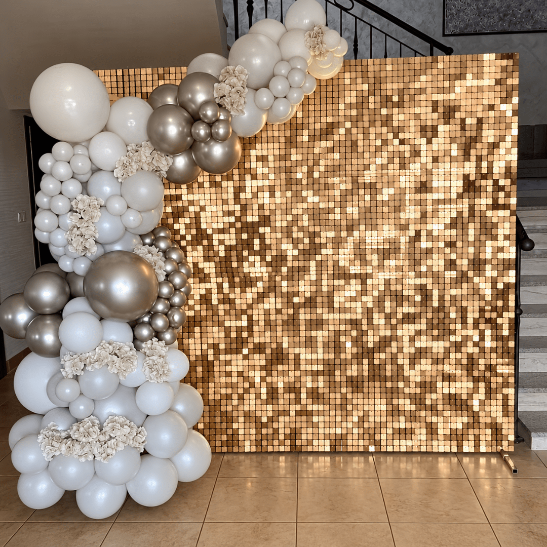 Pailletten Hintergrundplatte Kupfer 30 x 30 cm - TwentyFourParty