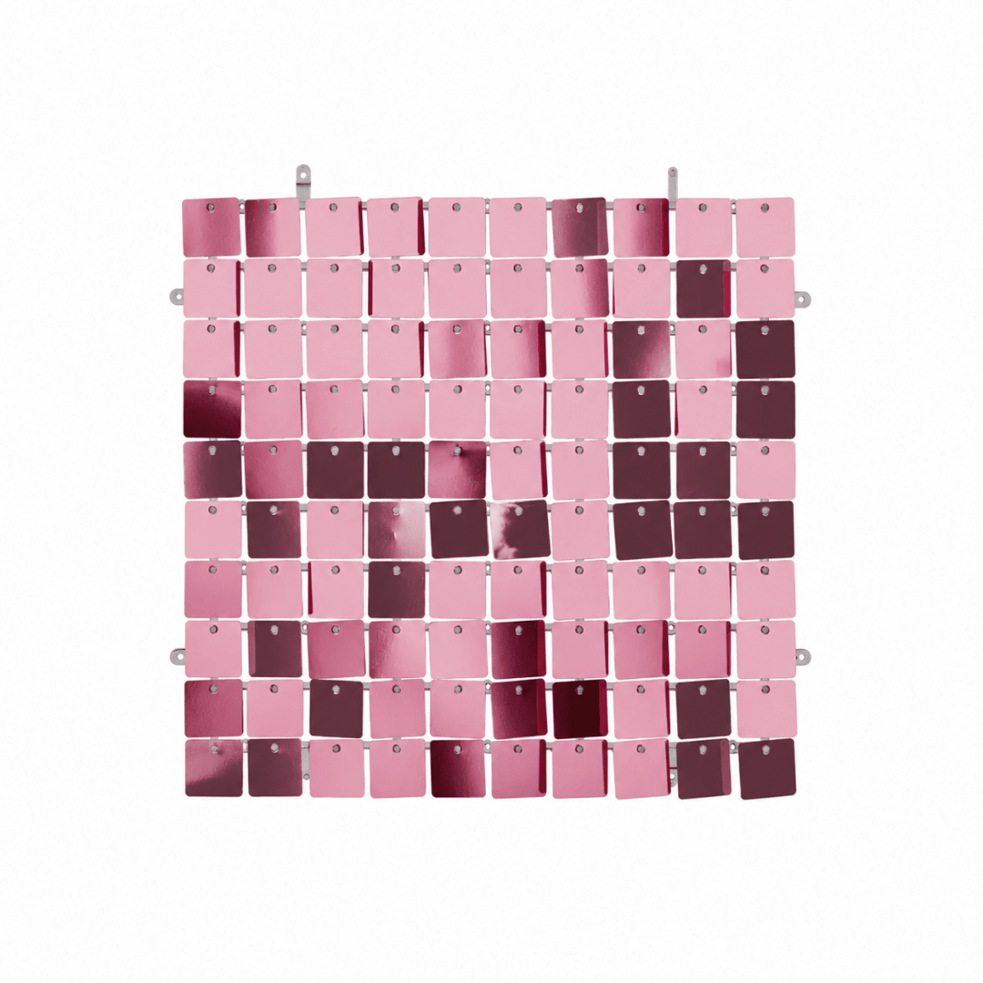 Pailletten Hintergrundplatte Rosa 30 x 30 cm - TwentyFourParty