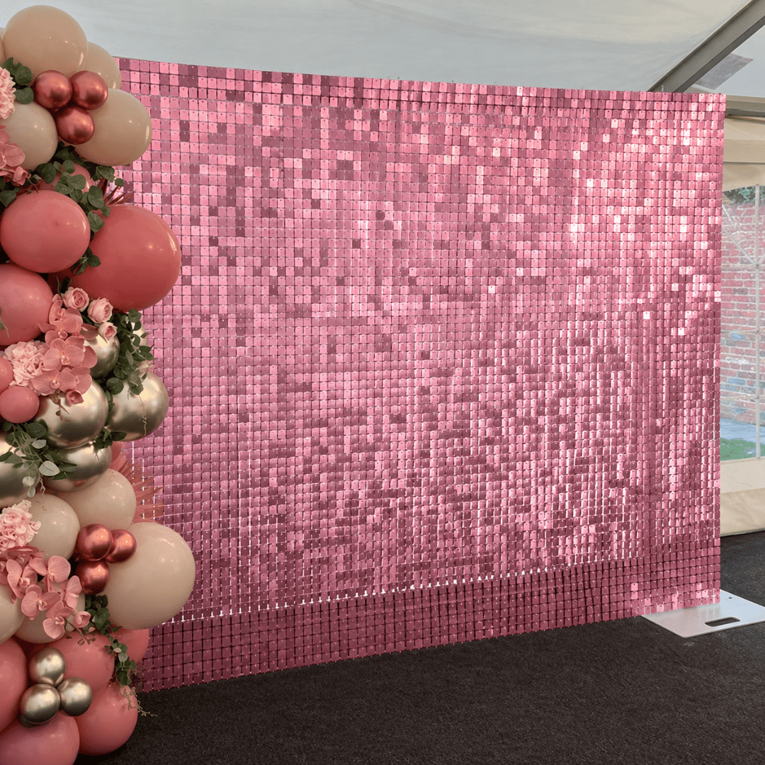 Pailletten Hintergrundplatte Rosa 30 x 30 cm - TwentyFourParty